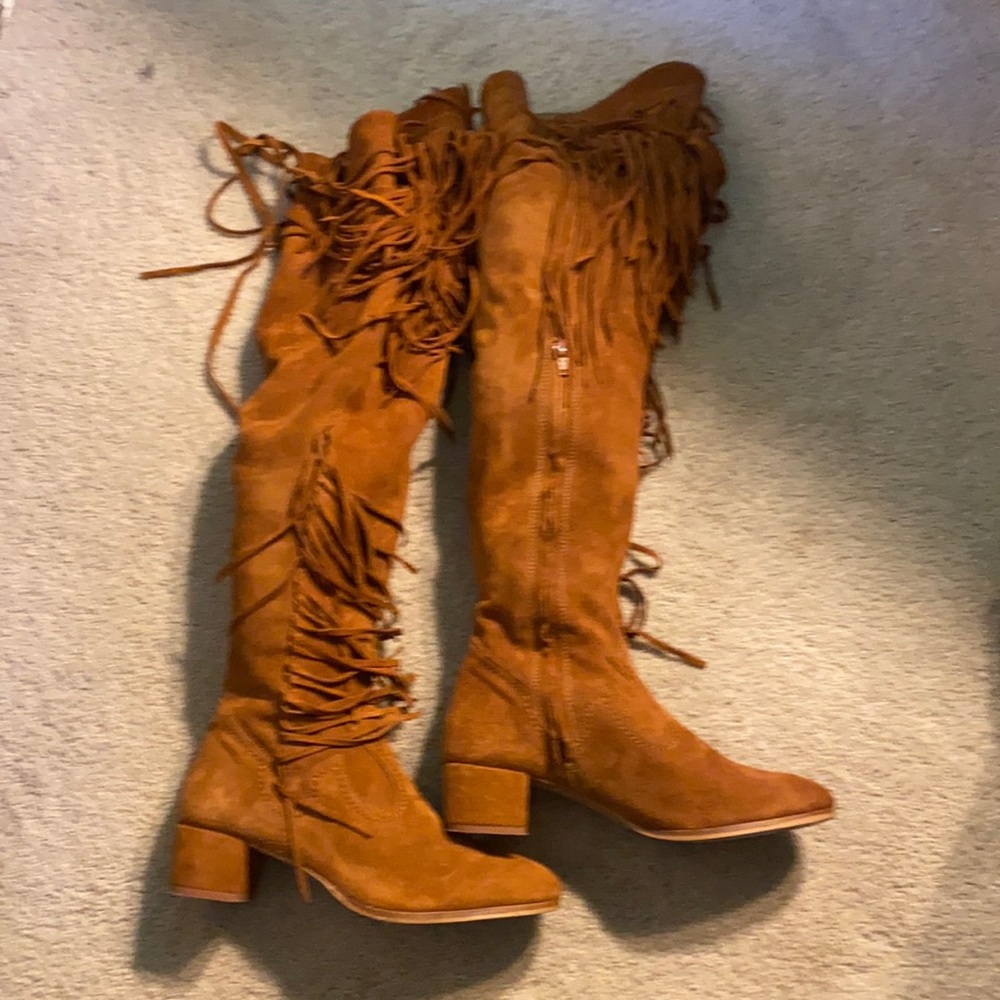 Over the knee, western style boots